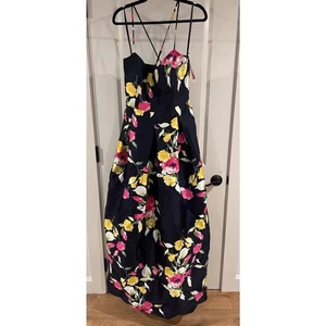 Vestido Eliza J Lentejuelas Estampado Floral Azul Marino - Talla 14 - Imagen 1 de 8
