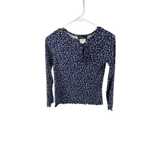 Love 2 Be Loved Girls Blue White Floral Long Sleeve Top Youth Size 12 - Picture 1 of 5