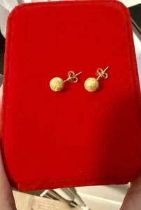 18K saudi Gold Earrings - Picture 1 of 3