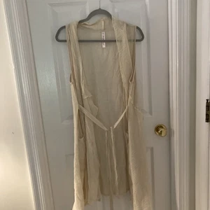 Pretty Angel Staubmantel Weste Cardigan Ivory Cottage Fairy Bohemian Western hauchdünn XL - Bild 1 von 8