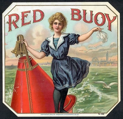 Etiqueta exterior de cigarro boya roja vintage Foto 1 de 2