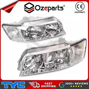 TYC Pair LH+RH Head Light Lamp (Chrome) For Holden Commodore VZ 2004-2007 - Picture 1 of 6