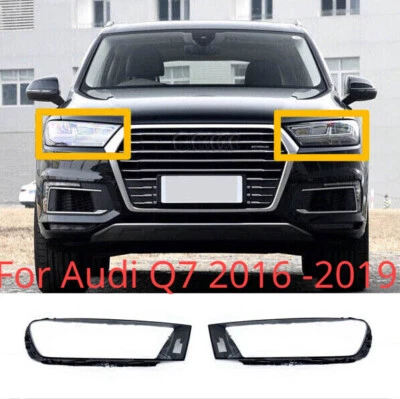 Par de 2 piezas de cubierta L+R para Audi Q7 2016-2019 faros lentes transparentes Foto 1 de 4