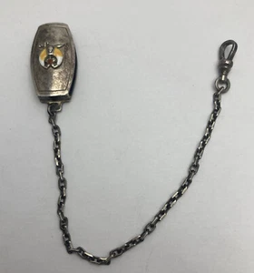 Vintage Shriners Masonic HICHOK BELTOGRAM Watch Fob Belt Holder Sterling Silver - Picture 1 of 8