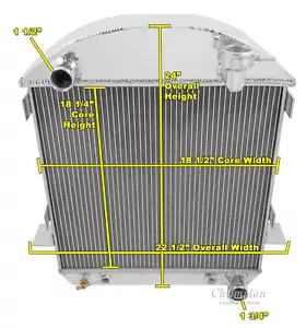 1917 - 1927 FORD T-BUCKET W/ CHEVY ENGINE 4 Row Alliant Radiator - Bild 1 von 7