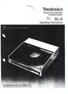 Technics Bedienungsanleitung user manual für SL -6 englisch Copy - Bild 1 von 1