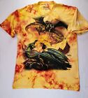 Vintage THE MOUNTAIN 2001 Wizard Dragon Lava Fight T Shirt Tie Dye XL USA