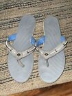 Sperry Seabrook Wave Beach Boat Thong Flip Flops Silver Gray Sandals Womens 9