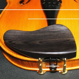 Violin 4/4 Chinrest Ebony Wood with Clamp Screw Fitted Natural Color - Picture 1 of 4