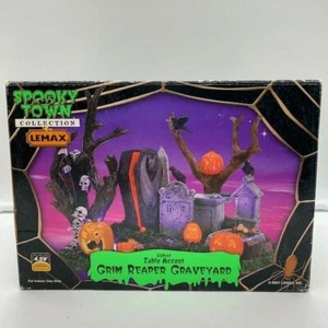 LEMAX Spooky Town Grim Reaper Graveyard Lighted Table Accent Decoration w/ Box - Picture 1 of 5