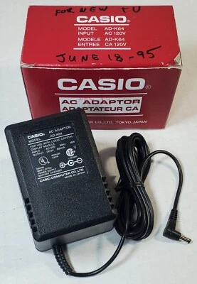Casio AD-K64 AC Adaptor Power Supply Output 6VDC 800mA  - Image 1 of 4