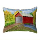 Betsy Drake Covered Bridge Small Indoor Outdoor Pillow 11x14