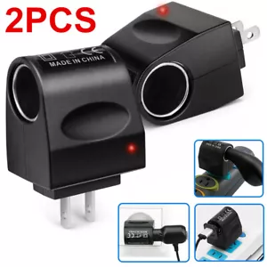 2PCS 100-240V AC To 12V DC Car Cigarette Lighter Socket Power Adapter Converter - Picture 1 of 11