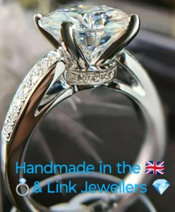LBD: Woman White Gold Ring. Size O-P. Lab Created 1cm Diamond Moissanite - Picture 1 of 8