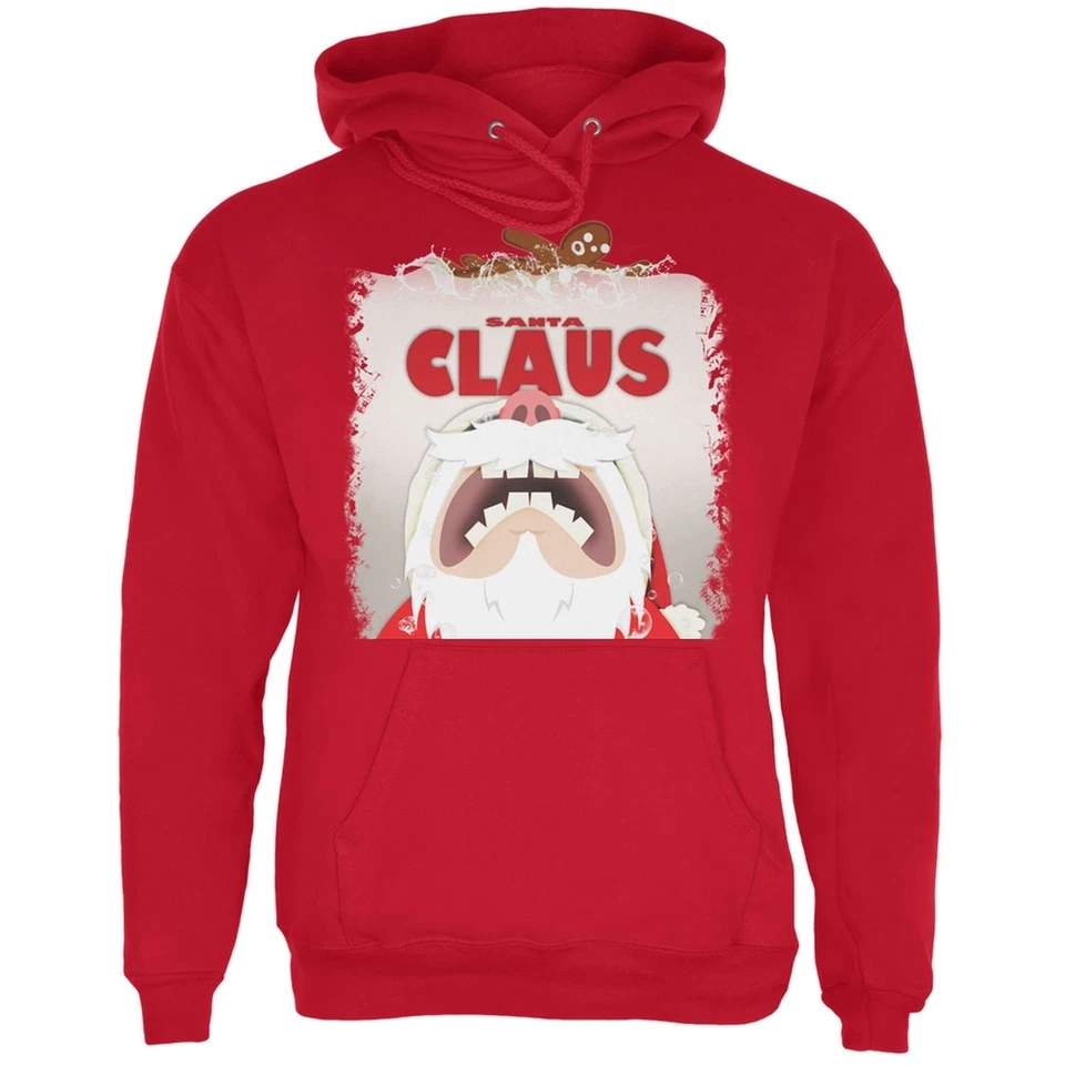Sudadera con capucha roja de terror de Papá Noel de Navidad para adultos Foto 1 de 1
