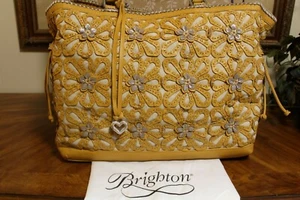 BRIGHTON nuova con etichette con registrazione GLORIA pelle floreale XL BORSA TOTE vendita al dettaglio $520,00 - Foto 1 di 12