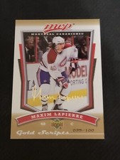 2007-08 UPPER DECK UD MVP MAXIME LAPIERRE #60 #ed 35/100 GOLD SCRIPTS