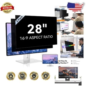 28'' Anti-Glare Computer Monitor Privacy Filter - 2-Pack for Enhanced Security - Afbeelding 1 van 10