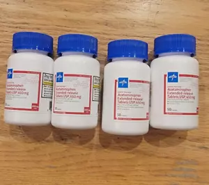 Acetaminophen 650mg Pain Relief Extended Release (1) Pack 50 caplets. - Picture 1 of 5