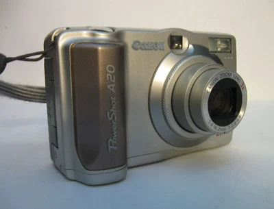 Vtg Canon PowerShot A20 2.1MP Compact Digital Camera Tested-128MB CF Card Tested - Image 1 of 4