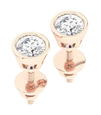 VS F 1.40 Ct Lab Grown Diamond Gift For Mother Solitaire Studs Earring 14K Gold - Image 1 of 4
