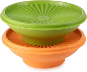 ★ Tupperware ★ 2er Set Sonnenschüsseln ★ 400ml ★ orange grün ★ 15x15x9cm ★ NEU ★ - Bild 1 von 1