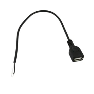 1pc USB 2.0 A Female 2 Pin 2 Wire Power Charge Cable Cord Connector DIY 1FT/30CM - Picture 1 of 7