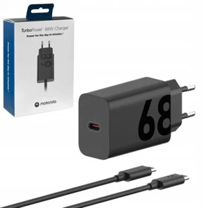 Cargador Motorola Turbo Power 68W +cable tipo C 68W carga rapida original GaN - Zdjęcie 1 z 2