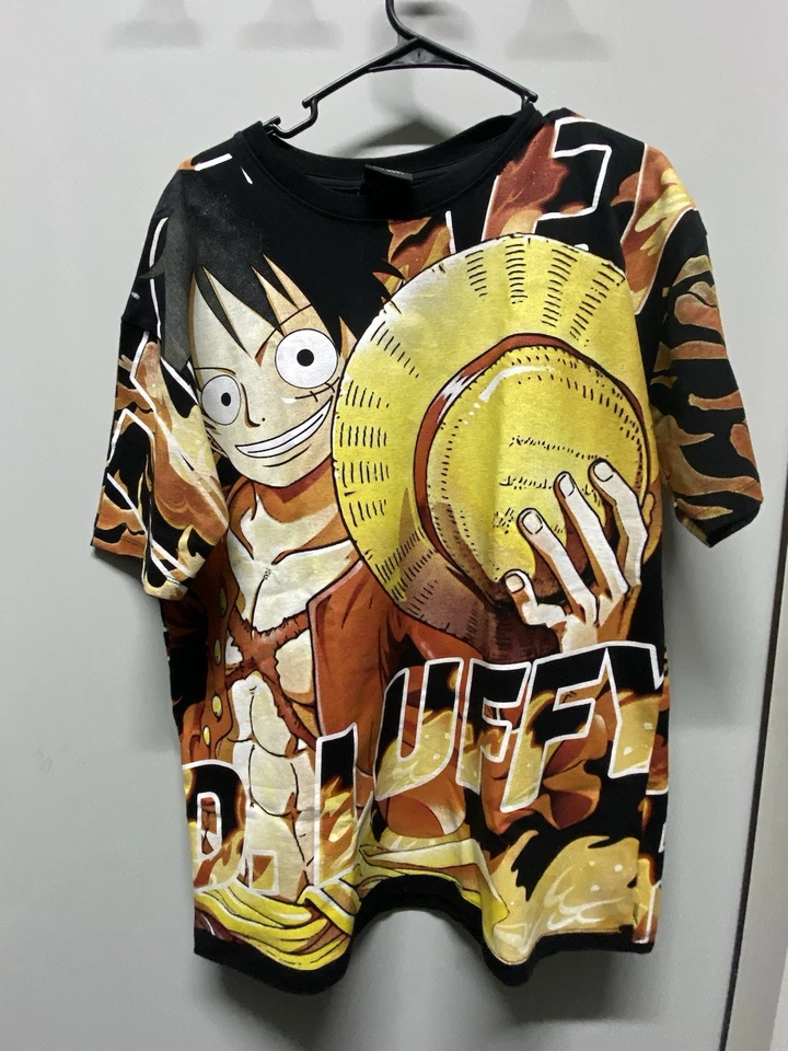 One Piece Anime All Over Print T Shirt Size XL Giant Brand AOP Luffy Portgas Ace - Image 1 of 3