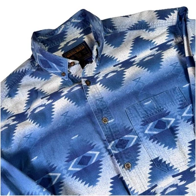 Vintage Woolrich Flannel Shirt Mens 2XL 90s Aztec Tribal Southwestern Button Up - Image 1 of 4