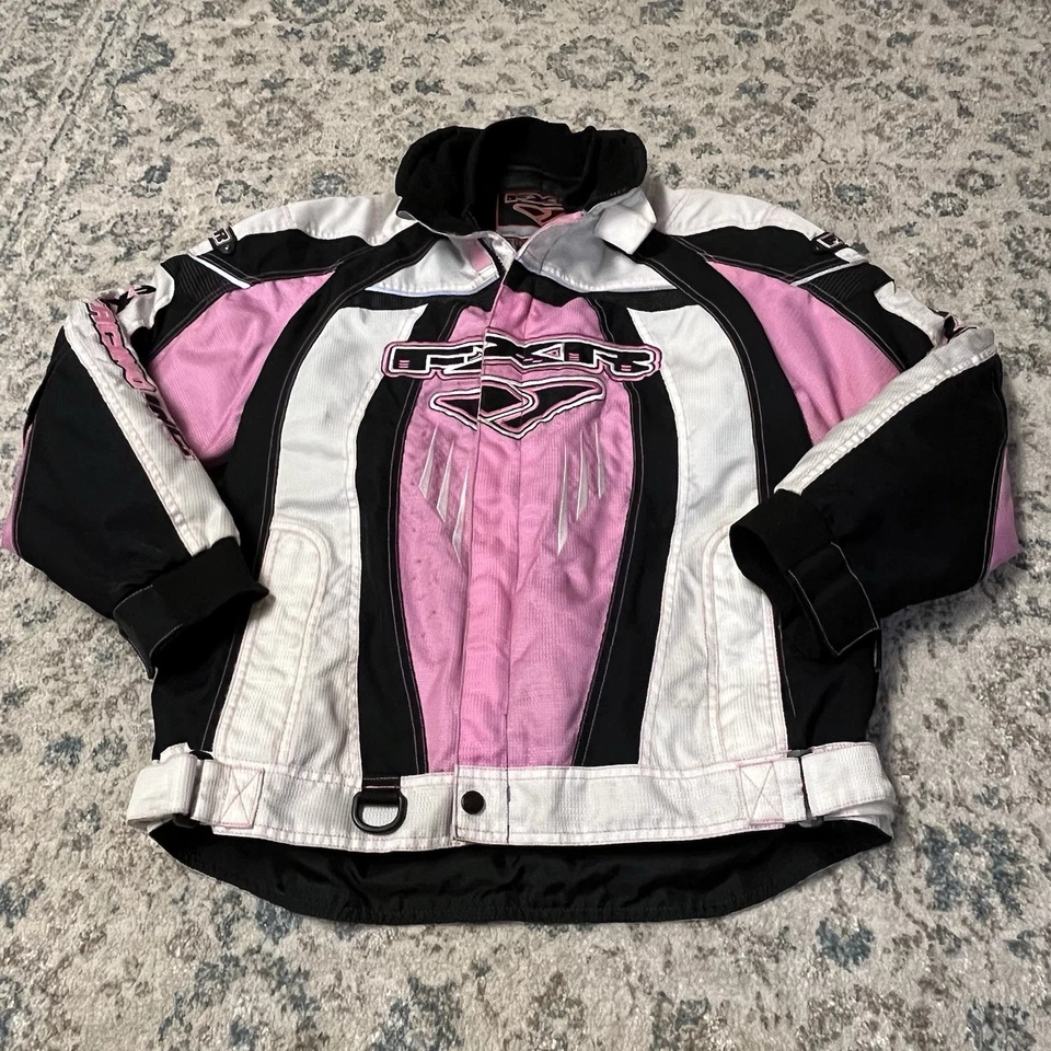 Chaqueta FXR Nitro SX Team Mujer XS Racing Rosa Blanco Moto de Nieve Cremallera Completa Foto 1 de 4