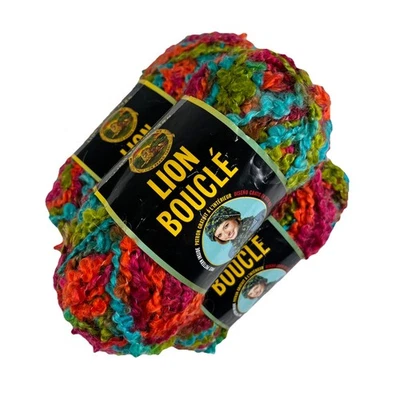 Paquete de 3 madejas sorbete color hilo Lion Boucle #205 2,5 oz - totalmente nuevas Foto 1 de 3