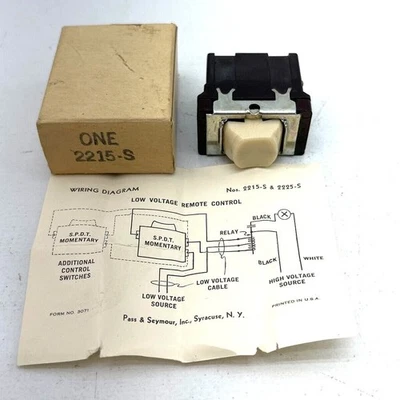 SPDT Momentary Switch One 2215-S Plastic Push Button Switch - Image 1 of 4