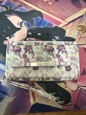 Tahari Floral Wallet Wristlet Zip Around Clutch RFID Identity Protection - Изображение 1 из 4