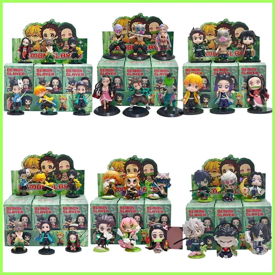 Demon Slayer Blind Box Figur Tanjiro & Nezuko Anime PVC Cartoon Modell Sammlung