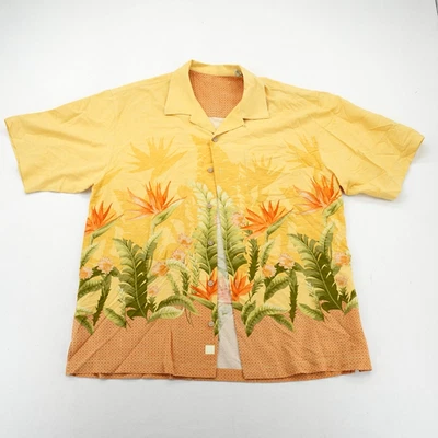 Vintage Silk Hawaiian Shirt with Tropical Print Size L - Image 1 of 4