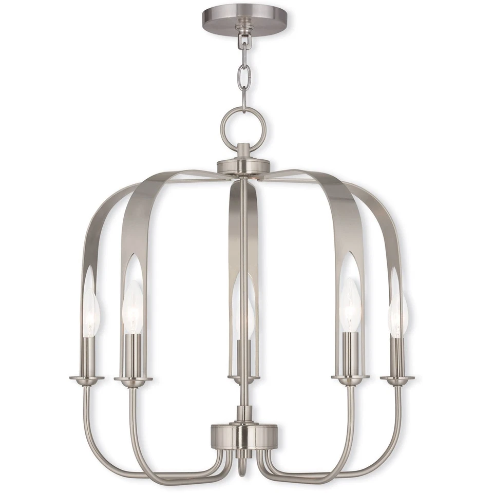 Lámpara de araña Livex Lighting 51935-91 Addison níquel cepillado Foto 1 de 1