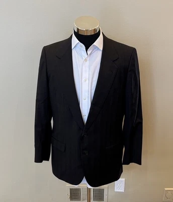 Brioni Hombre 44R Negro Rojo Rayas 100% Lana 2 Botones Traje Chaqueta Usado en Excelente Condición Foto 1 de 4