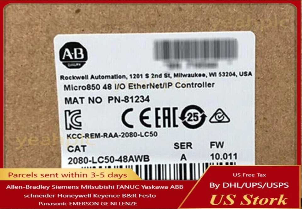 New Factory Sealed AB 2080-LC50-48AWB / A Micro850 48 I/O EtherNet/IP Controller - Image 1 of 1
