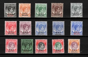 MALAYA 1945 BMA STRAITS SETTLEMENT KING GEORGE VI 1C - $5 MNH SET - Picture 1 of 2