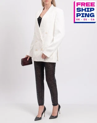 RRP€1549 STELLA MCCARTNEY Blazer Jacket IT42 US6-8 UK10 M Linen Blend Collared - Image 1 of 4