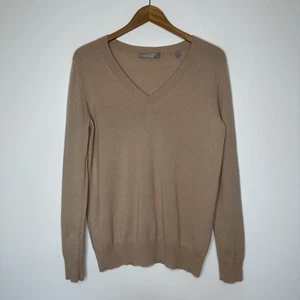 Maglione Vince Cashmere Donna Taglia S Marrone Scollo V Manica Lunga Preppy Neutro Autunno - Foto 1 di 10
