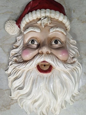 Vintage Lighted Christmas Song Singing Wall Hanging Santa Claus Decoration 18" - Image 1 of 3