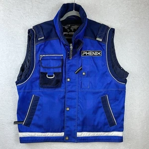 VTG 90s Phenix Tactical Vest Full Zip Blue Ski Mens XL Cargo Pockets Outdoors - Picture 1 of 7