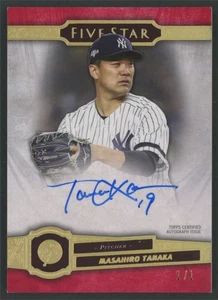 2021 Topps Five Star Masahiro Tanaka On-Card Auto #’d 1/1 Yankees - Picture 1 of 2