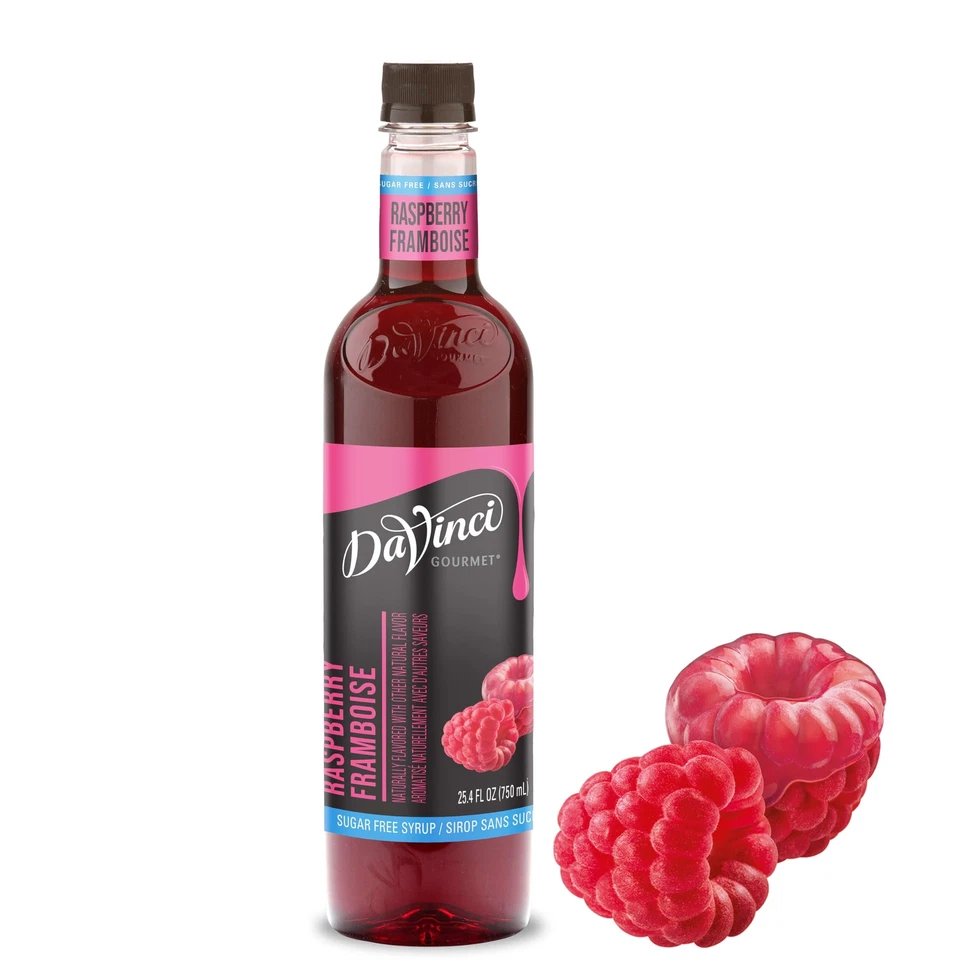 DaVinci Da Vinci SUGAR FREE Raspberry Syrup 750mL Plastic Bottle with Splenda
