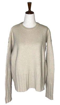 Paul Smith England Heavy 100% Wool Crewneck Rib Knit Sweater Beige Womens Large - Image 1 of 4