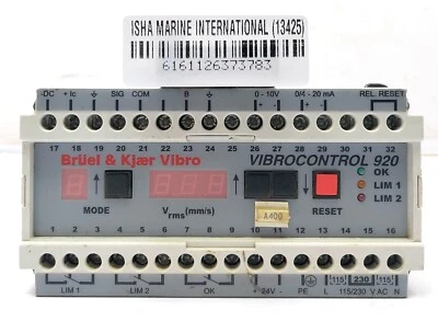 Bruel & Kjaer Vibro Vibrocontrol 920 Single Channel Compact Monitor 13425 - Image 1 of 4