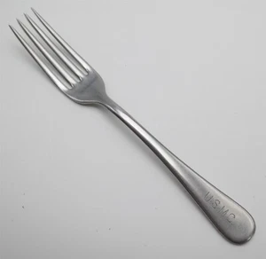 Forchetta da pranzo vintage originale USMC Military Mess Hall acciaio inox Corpo dei Marines di SILCO - Foto 1 di 3