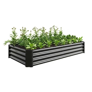 VIMGUARD Large Galvanized Raised Garden Bed Outdoor Vegetables Flowers Planter - Picture 1 of 25